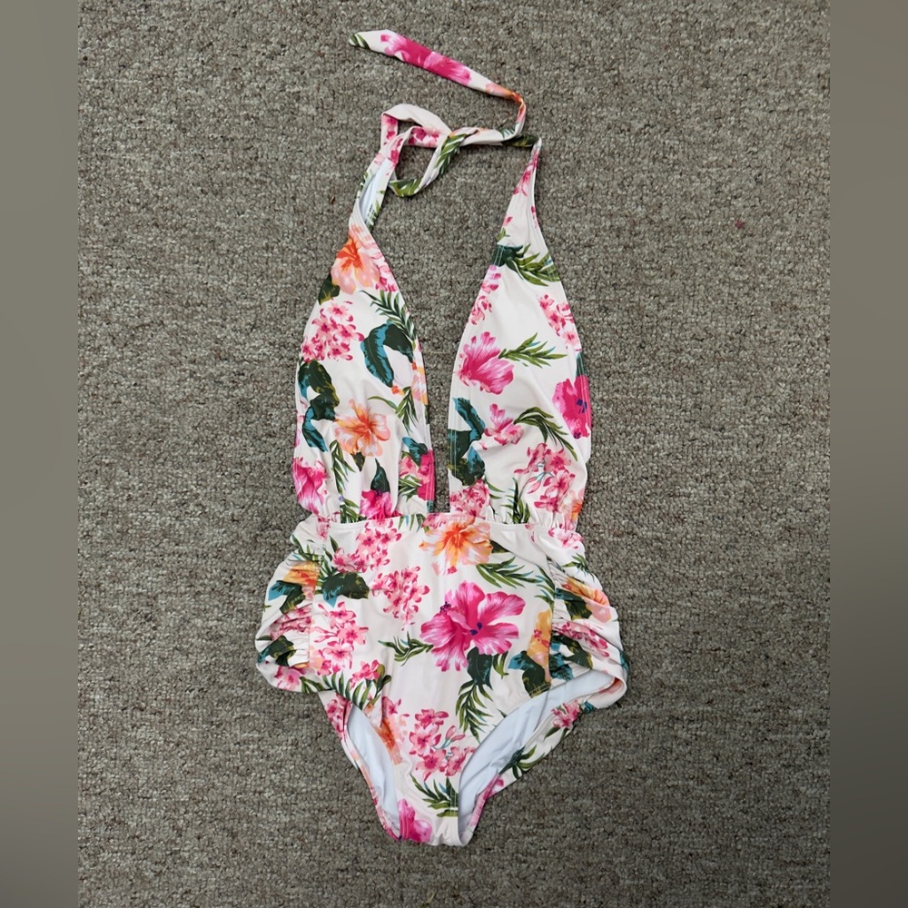 NWTS Sexy floral one piece swimsuit Large